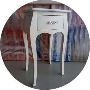 Mesilla de 1 cajón isabelina champán, champán-blanco o blanco - Imagen 3