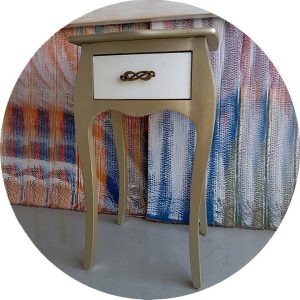 Mesilla de 1 cajón isabelina champán, champán-blanco o blanco - Imagen 2